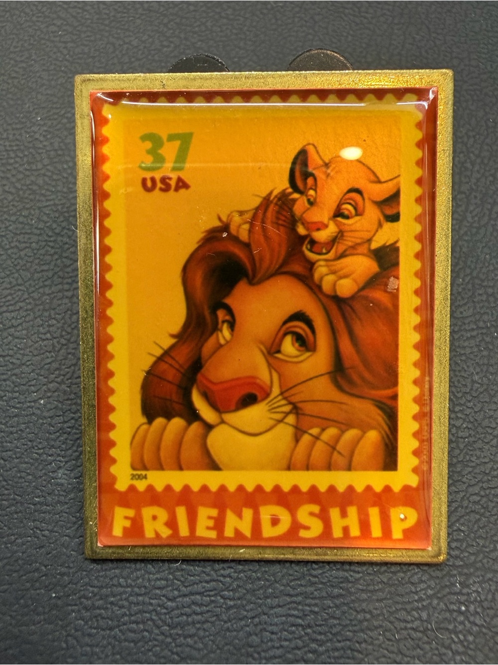 Disney Lion Friendship Trading Card Pin - Yellow & Orange